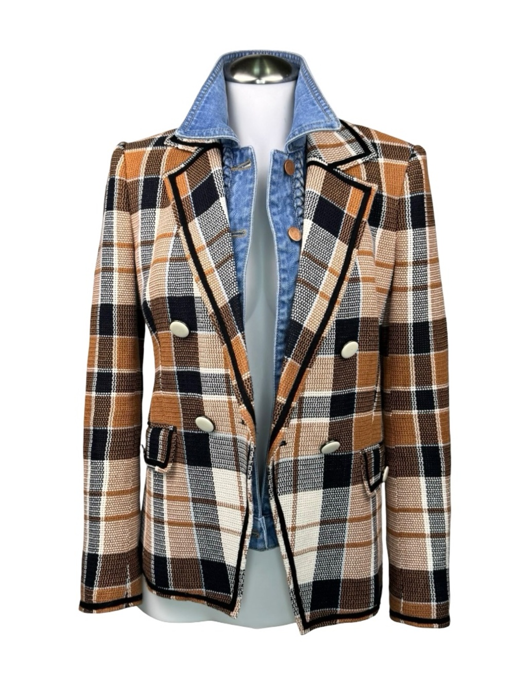 $695 VERONICA BEARD Utah Dickey Blazer Plaid Jacket Sz 2